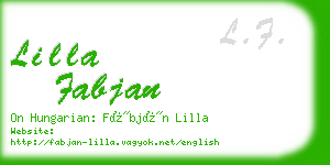 lilla fabjan business card